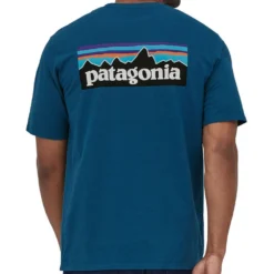 Patagonia P-6 Logo Responsibili-Tee® - Wavy Blue -Ski Promotional Store p 6 logo responsibili tee wavy blue p9138 40211 image