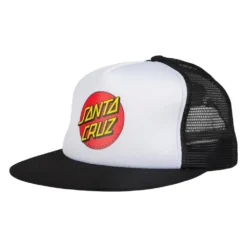 Santa Cruz Classic Dot Mesh Cap - White/Black